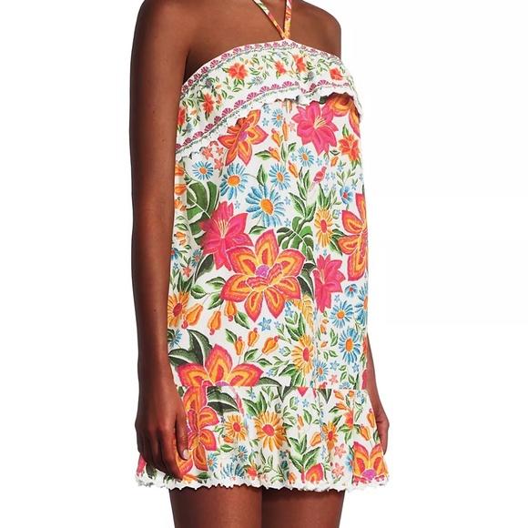 Farm Rio Bloom Garden Cotton Halter Minidress - NWT - Picture 4 of 5